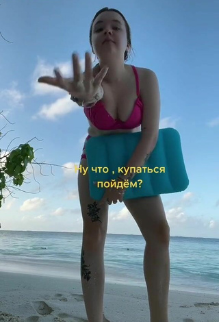 3. Sexy Alyona Shvetz in Pink Bikini at the Beach