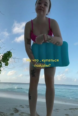 5. Sexy Alyona Shvetz in Pink Bikini at the Beach