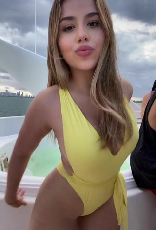 3. Hot Amanda Díaz in Yellow Swimsuit