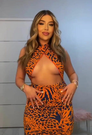 3. Cute Amanda Díaz in Leopard Dress