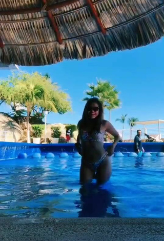 2. Beautiful Ana Morquecho in Sexy Floral Bikini at the Pool