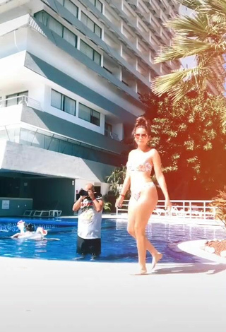 Hot Ana Morquecho in Floral Bikini at the Pool