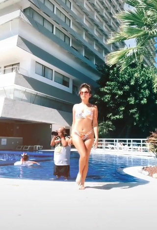 2. Hot Ana Morquecho in Floral Bikini at the Pool