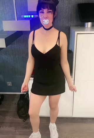 2. Sexy Ani Ani in Black Dress and Bouncing Boobs