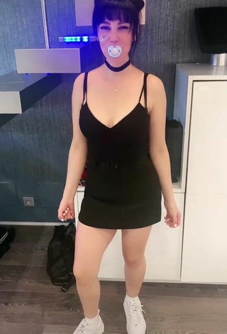 4. Sexy Ani Ani in Black Dress and Bouncing Boobs