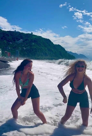 3. Sexy Anna Chulkova in Bikini Top at the Beach