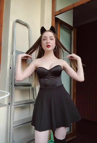 4. Sexy Arina Dubkova in Black Dress