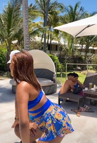 3. Sexy Ashley Montero in Blue Bikini Top