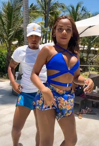 5. Sexy Ashley Montero in Blue Bikini Top