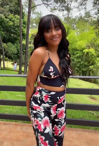 Sexy Ashley Montero in Floral Crop Top