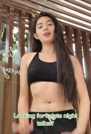 2. Sexy Ashy Amadure in Black Crop Top