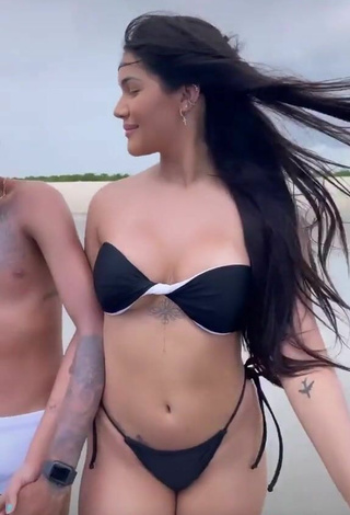3. Amazing Ayarla Souza in Hot Black Bikini at the Beach