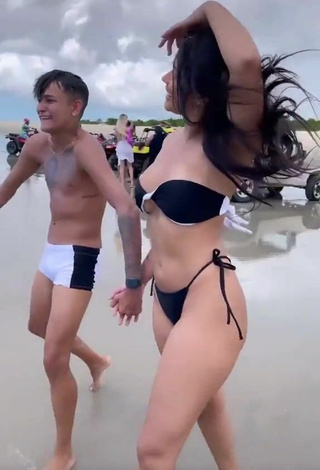 4. Amazing Ayarla Souza in Hot Black Bikini at the Beach