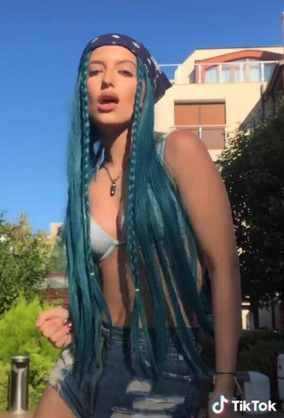 4. Cute Barbara Milenkovic in Blue Bikini Top