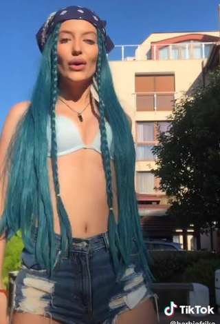5. Cute Barbara Milenkovic in Blue Bikini Top