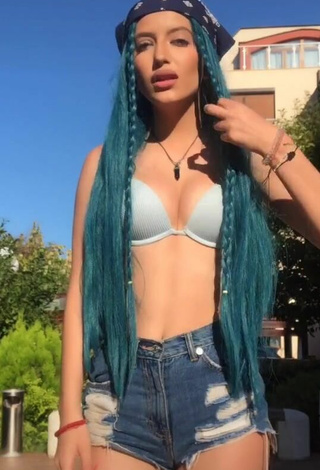 4. Hot Barbara Milenkovic in Blue Bikini Top
