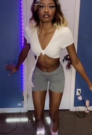 Sexy Benedte in White Crop Top