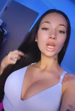 Sexy Danielle Bregoli Shows Cleavage in White Crop Top