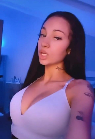 3. Sexy Danielle Bregoli Shows Cleavage in White Crop Top