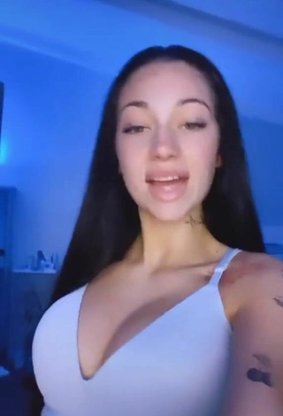4. Sexy Danielle Bregoli Shows Cleavage in White Crop Top