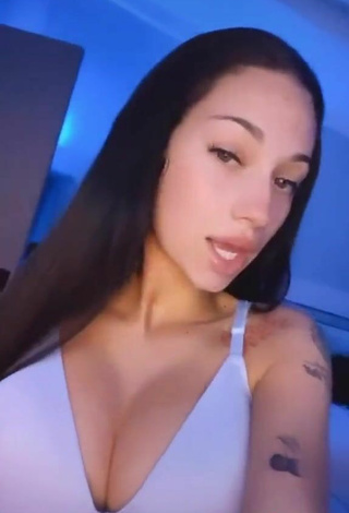 5. Sexy Danielle Bregoli Shows Cleavage in White Crop Top