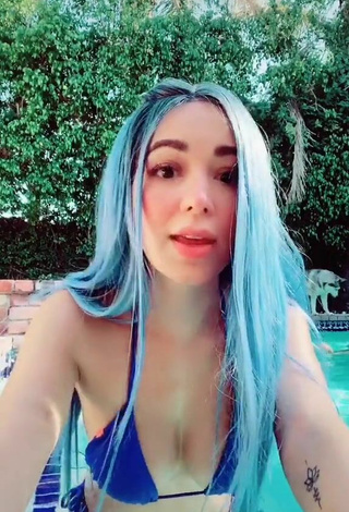 2. Beautiful Caelike in Sexy Blue Bikini at the Swimming Pool