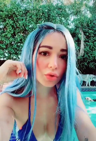 3. Beautiful Caelike in Sexy Blue Bikini at the Swimming Pool