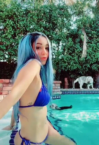 4. Beautiful Caelike in Sexy Blue Bikini at the Swimming Pool