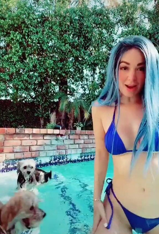 5. Beautiful Caelike in Sexy Blue Bikini at the Swimming Pool