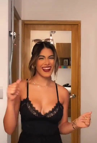 2. Sexy Camilla Contreras Shows Cleavage and Bouncing Boobs in Black Top