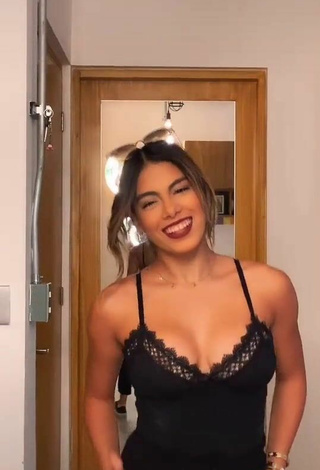 3. Sexy Camilla Contreras Shows Cleavage and Bouncing Boobs in Black Top