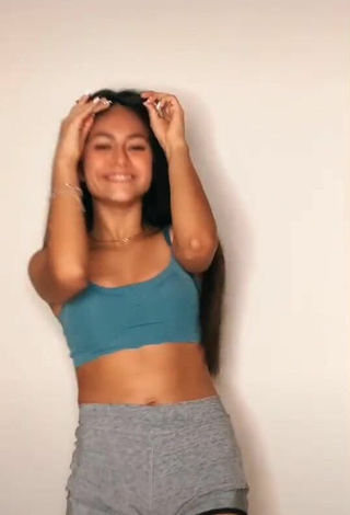 1. Sexy Camila Calderon in Grey Crop Top