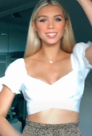 2. Sexy Caroline Gregory in White Crop Top