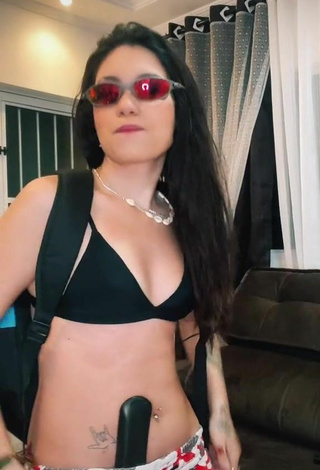 2. Sexy Carolinne Silver in Black Bikini Top