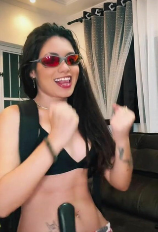 3. Sexy Carolinne Silver in Black Bikini Top