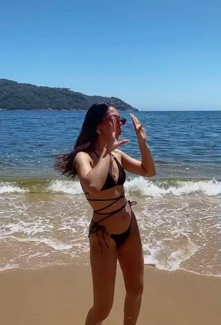 3. Hot Kimberly Loaiza in Black Bikini at the Beach