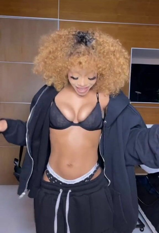 4. Sexy Caeli Shows Cleavage and Bouncing Boobs in Black Bra