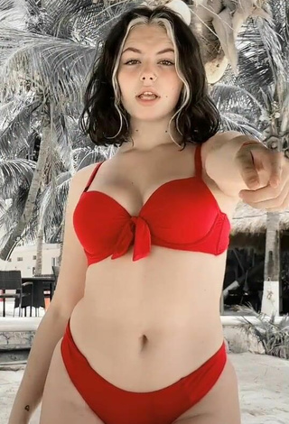 3. Hottie Claudia García in Red Bikini at the Beach