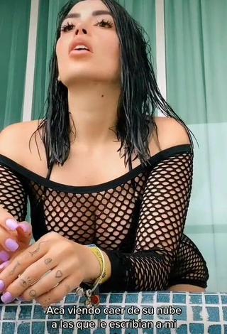 Sexy Dania Méndez Shows Cleavage in Black Bikini