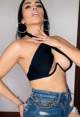 Beautiful Dania Méndez in Sexy Black Bikini Top