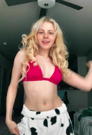 4. Sexy Daryna Popach in Red Bikini Top